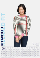 Salzhaut - UNSEBULK Damen Gerade - Hoodie - Langarmshirt - Pullover - 7 - #farbe_navy-offwhite