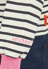 Salzhaut - UNSEBULK Damen Gerade - Hoodie - Langarmshirt - Pullover - 6 - #farbe_navy-offwhite