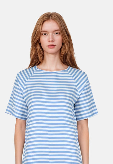 salzhaut - UPHEBEN - STRIPES Damen Regular Fit - Hamburg - Kleid - Ringelkleid - 3 - #farbe_offwhite-ice-blue