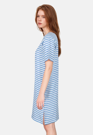 salzhaut - UPHEBEN - STRIPES Damen Regular Fit - Hamburg - Kleid - Ringelkleid - 5 - #farbe_offwhite-ice-blue