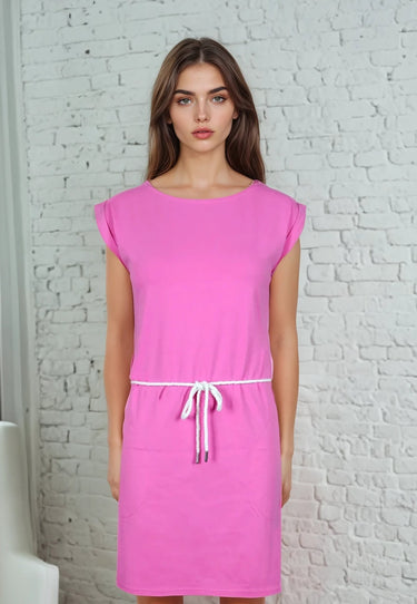 salzhaut - USSELIG - UNI Damen Leicht tailliert - Basic Casual - Eingriffstaschen - Kleid - 1 - #farbe_blossom