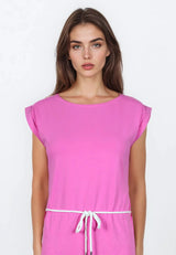 Salzhaut - USSELIG - UNI Damen Leicht tailliert - Basic Casual - Eingriffstaschen - Kleid - 3 - #farbe_blossom