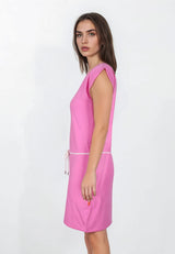 Salzhaut - USSELIG - UNI Damen Leicht tailliert - Basic Casual - Eingriffstaschen - Kleid - 5 - #farbe_blossom
