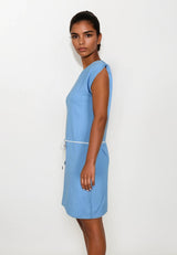 Salzhaut - USSELIG - UNI Damen Leicht tailliert - Basic Casual - Eingriffstaschen - Kleid - 10 - #farbe_ice-blue