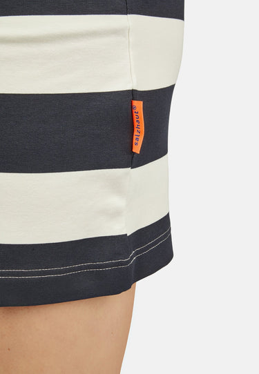 salzhaut - UTBÜXEN Damen Gerade - Basic Casual - Rock - Streifenmuster - 6 - #farbe_navy-offwhite