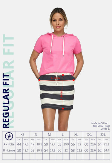 salzhaut - UTBÜXEN Damen Gerade - Basic Casual - Rock - Streifenmuster - 7 - #farbe_navy-offwhite