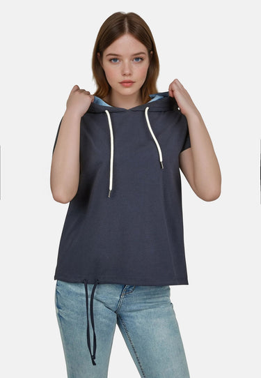 salzhaut - UTFLOG Damen Relaxed - Fit - Bluse - Polo - Shirt - T-Shirt - 3 - #farbe_navy