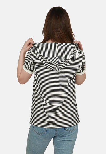 salzhaut - UTKLEIEN Damen Gerade - All-over-Print - Bluse - Polo-Shirt - 4 - #farbe_navy-offwhite