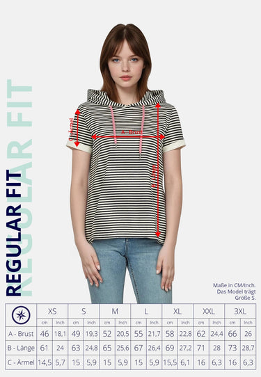 salzhaut - UTKLEIEN Damen Gerade - All-over-Print - Bluse - Polo-Shirt - 7 - #farbe_navy-offwhite