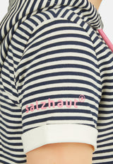 Salzhaut - UTKLEIEN Damen Gerade - All-over-Print - Bluse - Polo-Shirt - 6 - #farbe_navy-offwhite