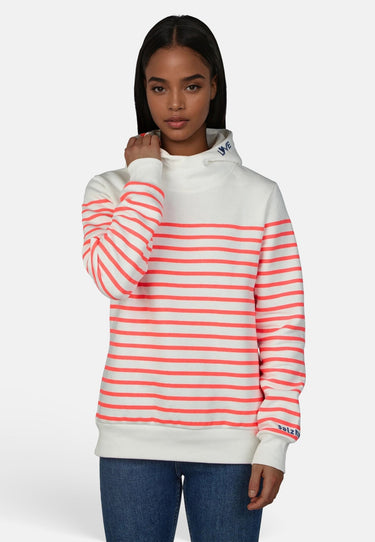 salzhaut - VASEN Damen Relaxed - Fit - Hoodie - Kapuzenpullover - Longsleeve - 8 - #farbe_fiery-coral-offwhite