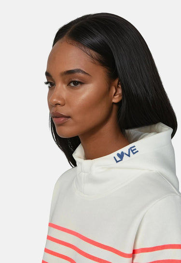 salzhaut - VASEN Damen Relaxed - Fit - Hoodie - Kapuzenpullover - Longsleeve - 12 - #farbe_fiery-coral-offwhite