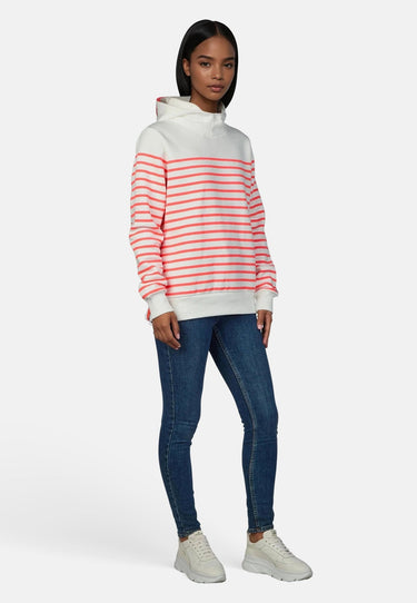 salzhaut - VASEN Damen Relaxed - Fit - Hoodie - Kapuzenpullover - Longsleeve - 10 - #farbe_fiery-coral-offwhite