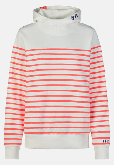 salzhaut - VASEN Damen Relaxed - Fit - Hoodie - Kapuzenpullover - Longsleeve - 9 - #farbe_fiery-coral-offwhite