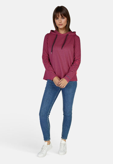 salzhaut - VATTING Damen Relaxed-Fit, normale Passform - Hoodie - Kapuzenpullover - Langarmshirt - 1 - #farbe_navy-beetroot