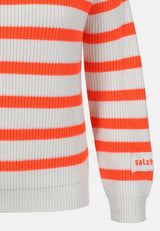 Salzhaut - VERBAAST Damen Relaxed-Fit - Hoodie - Langarmshirt - Longsleeve - 8 - #farbe_fiery-coral-offwhite