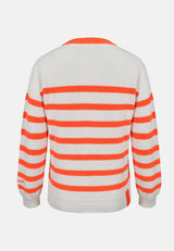 Salzhaut - VERBAAST Damen Relaxed-Fit - Hoodie - Langarmshirt - Longsleeve - 6 - #farbe_fiery-coral-offwhite