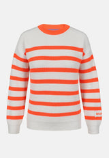 Salzhaut - VERBAAST Damen Relaxed-Fit - Hoodie - Langarmshirt - Longsleeve - 2 - #farbe_fiery-coral-offwhite