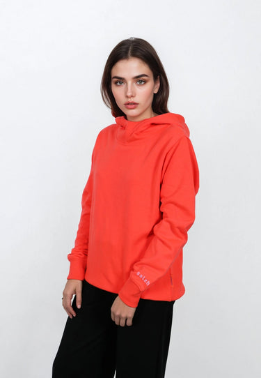 salzhaut - VERDOMELT Damen Regular Fit - Hoodie - Kapuzenpullover - Longsleeve - 5 - #farbe_fiery-coral