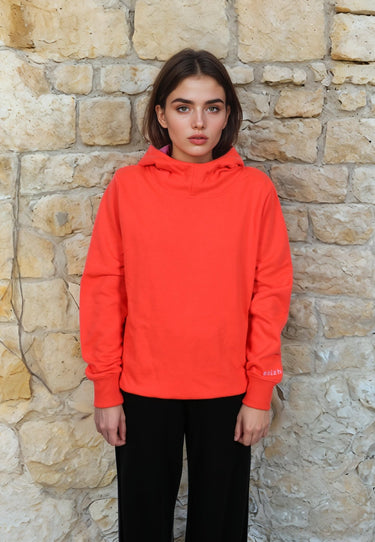 salzhaut - VERDOMELT Damen Regular Fit - Hoodie - Kapuzenpullover - Longsleeve - 1 - #farbe_fiery-coral