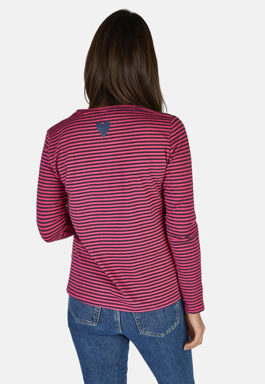 salzhaut - VOSS Damen normale Passform, Relaxed-Fit - Langarmshirt - Longsleeve - Pullover - 4 - #farbe_navy-beetroot