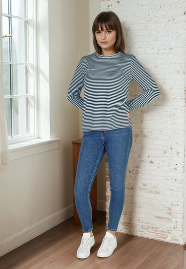 salzhaut - VOSS Damen normale Passform, Relaxed-Fit - Langarmshirt - Longsleeve - Pullover - 7 - #farbe_navy-breeze