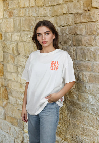 salzhaut - WEVEN Damen Relaxed-Fit - Damen - Dreieckstuch - Frontprint - 1 - #farbe_offwhite