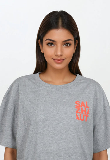 salzhaut - WEVEN Damen Relaxed-Fit - Damen - Dreieckstuch - Frontprint - 10 - #farbe_grey-melange